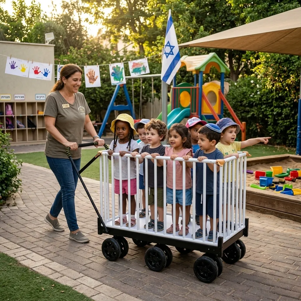 עגלול ברזל 12 גלגלים לגנים ופעוטונים מבית עגלול-לי
